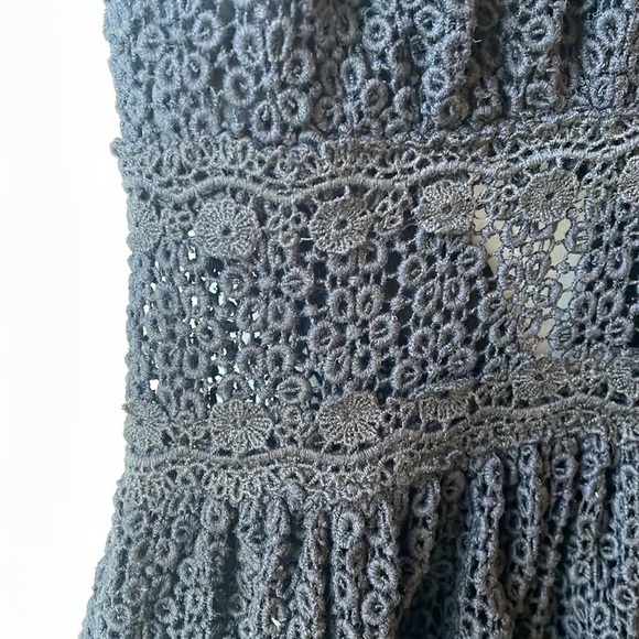 FREE PEOPLE So Sweetly Black Crochet Halter Mini Dress - Picture 9 of 13